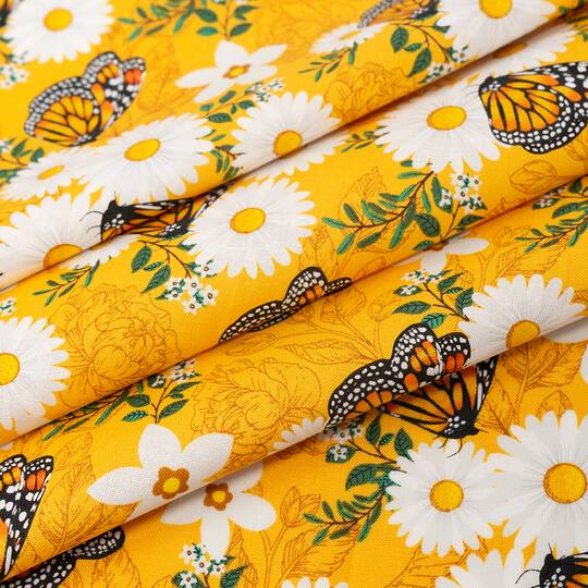 SINGER Orange Butterfly Cotton Fabric Bundle